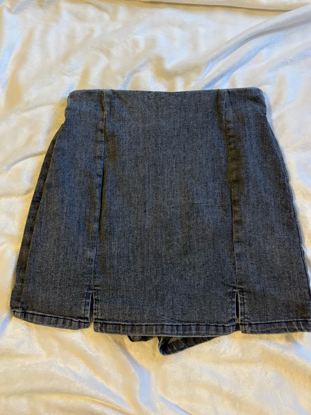Women's Dark Gray Denim Mini Skort
